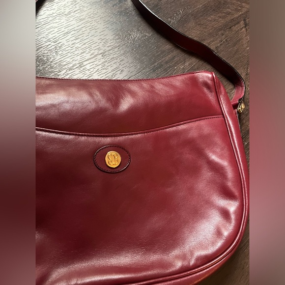 BOSCA burgundy leather shoulder bag - Picture 3 of 6